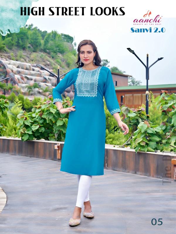 Aanchi Sanvi 2.0 Fancy Embroidered Kurti Collection